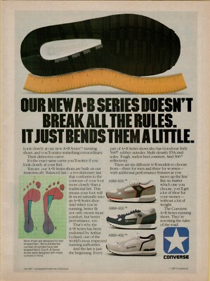 1987 Converse A-B Series Running Shoe Bends The Rules A Little Vintage  Print Ad