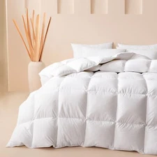 Queen Feather and Downfiber Comforter Ultra Fluffy Duvet Insert Queen Size Al...