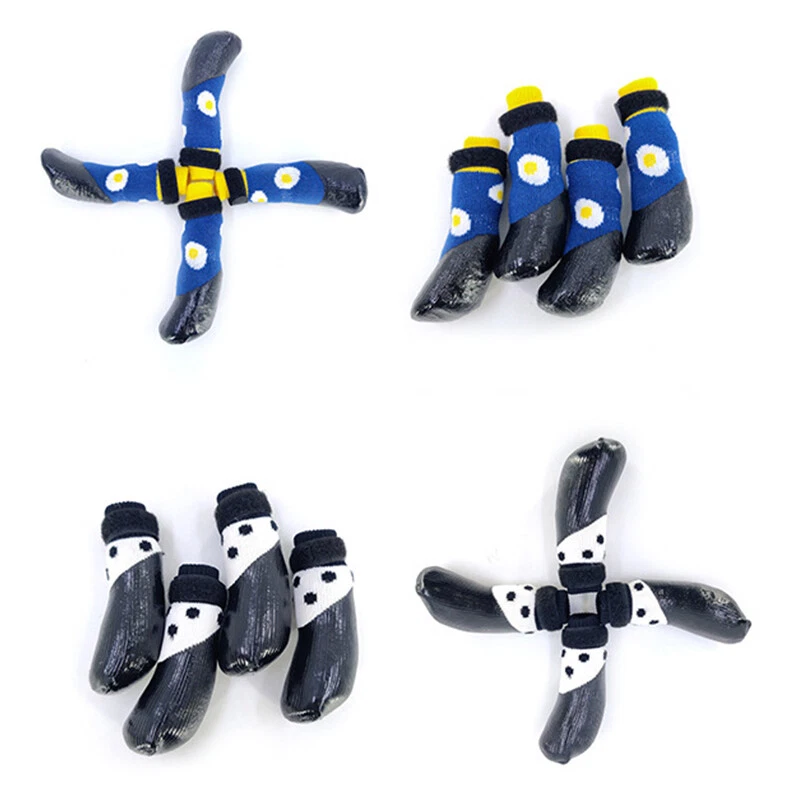 4 PIEZAS Zapatos para Mascotas Perros Botas Antideslizantes Calcetines para Pequeño Cachorro Perro Calzado Impermeable Foto 3 de 4