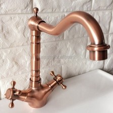 Grifo mezclador grifo caño giratorio fregadero cocina baño cobre antiguo latón rojo yrg052