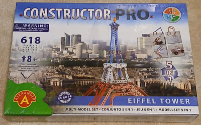 Eiffel Tower 5 in 1 Alexander Toys Constructor Pro 618 Parts Made in Poland 2019