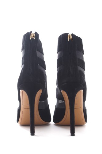 Botas De Tobillo Abiertas De Ante Con Panel De Malla / Negro / PVP: £695 - Imagen 4 de 5