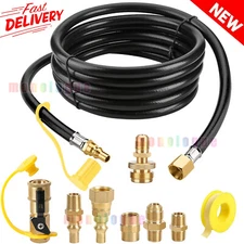 1/4" Quick Connect Hose/ Fitting, 12 Ft Propane Quick Connect Hose for RV to Gas