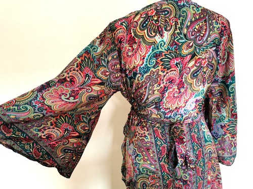 Gorgeous 14 16 M Long Wrap Dress Maxi silk style Boho Hippy Festival Summer - Picture 10 of 12