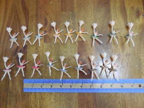 Lot 18 Vintage Ballerina Cake Decorations Candle Holders Dancers - Picture 9 of 10