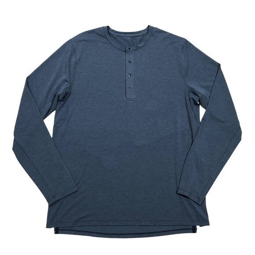 Lululemon Reinstate Henley Long Sleeve Mens L Waffle Knit Snap Front Pullover