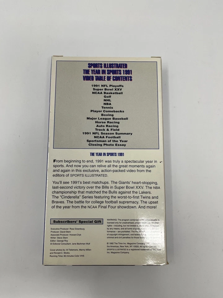 Sports Illustrated The Year In Sports 1991 VHS - Image 3 of 4