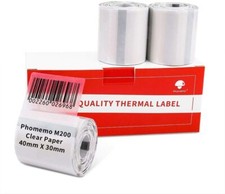 3 Rolls 40 30mm Clear Self-Adhesive Thermal Label for Phomemo M110/M200 Printer