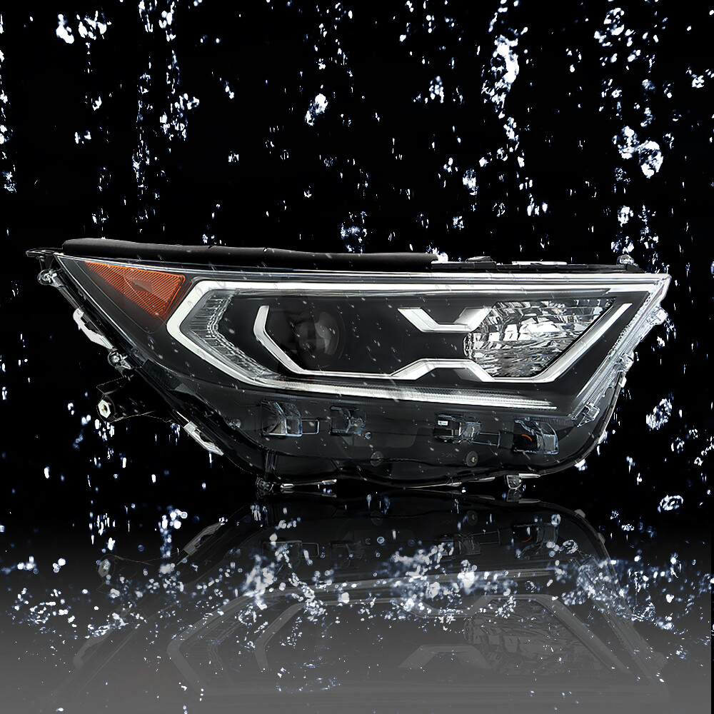 Pair LED Headlight Assembly – 2019-2022 Toyota RAV4 LE XLE – Black Housing – Left+Right