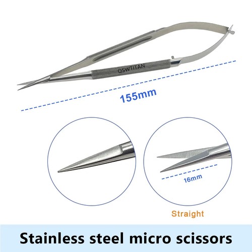 Ophthalmic Micro Surgery Scissors Titanium/stainless Steel Cornea Scissors 1pc - Picture 25 of 36