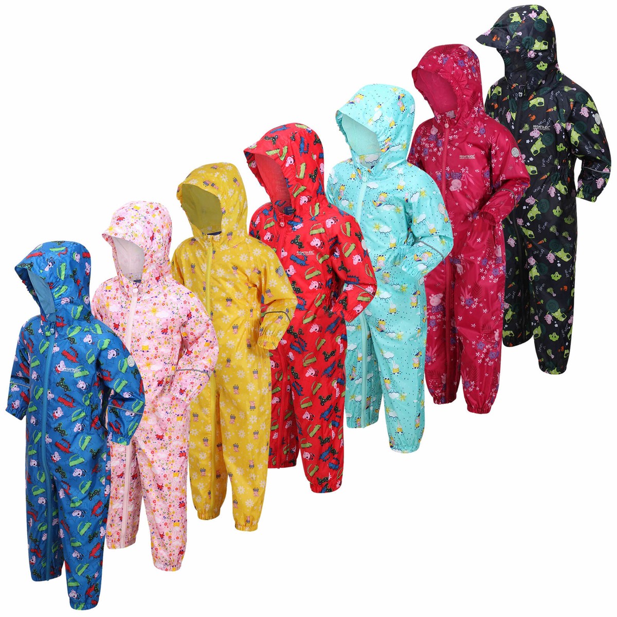 Regatta Kids Peppa Pig Pobble All-In-One Rainsuit Waterproof Breathable  Lined