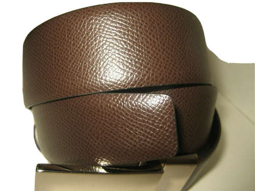 $470 NUEVO BURBERRY Hombre Cinturón Talla 36 en Marrón Negro Cuero Reversible Hebilla de Redimensionado - Imagen 6 de 8