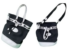 Lacoste Shoulder Bag Tote Canvas Vintage M99 Black New