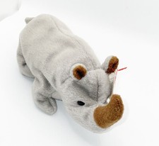 TY BEANIE BABY SPIKE THE RHINO 1996 STAMP RETIRED BEAN BAG PLUSH TOY #4060 NEW