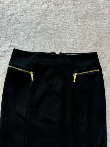 Michael Kors Basics Pencil Skirt Black Faux Zipper Pocket Size 8 - Picture 2 of 8
