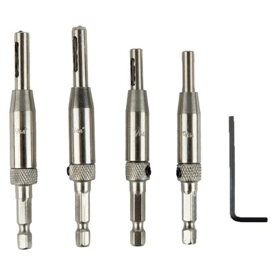 4 Door Lock Hinge Drill Bit  Guide Self Centering Hole Drilling Bit Set HSS