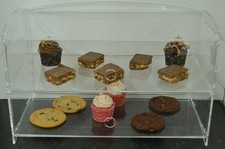 Armadio per vetrina bicchieri da forno pasticceria a due livelli torta ciambelle contatore cibo