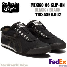 Onitsuka Tiger MEXICO 66 SLIP-ON BLACK / BLACK 1183A360 002 UNISEX NEW