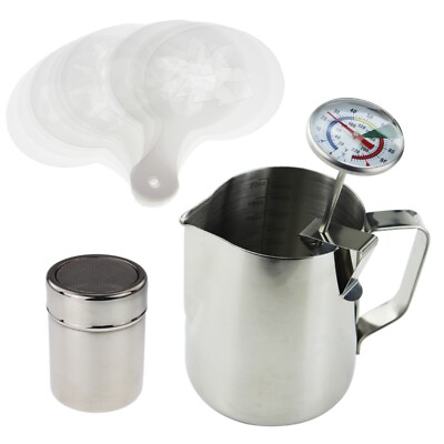 Barista Milchthermometer Kanne Shaker Schablonen - Kaffeezubereitung Latte Art - IN-107