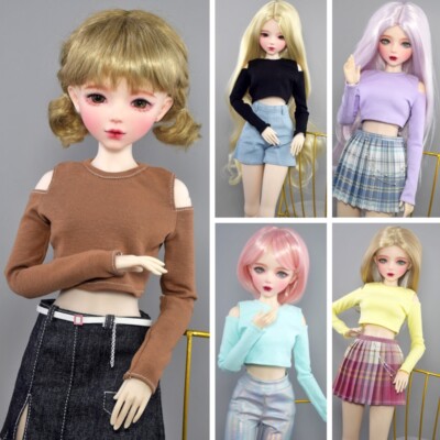 1/3 BJD Doll Tops Clothes Off Shoulder Long Sleeved Clothes for 60cm BJD Doll