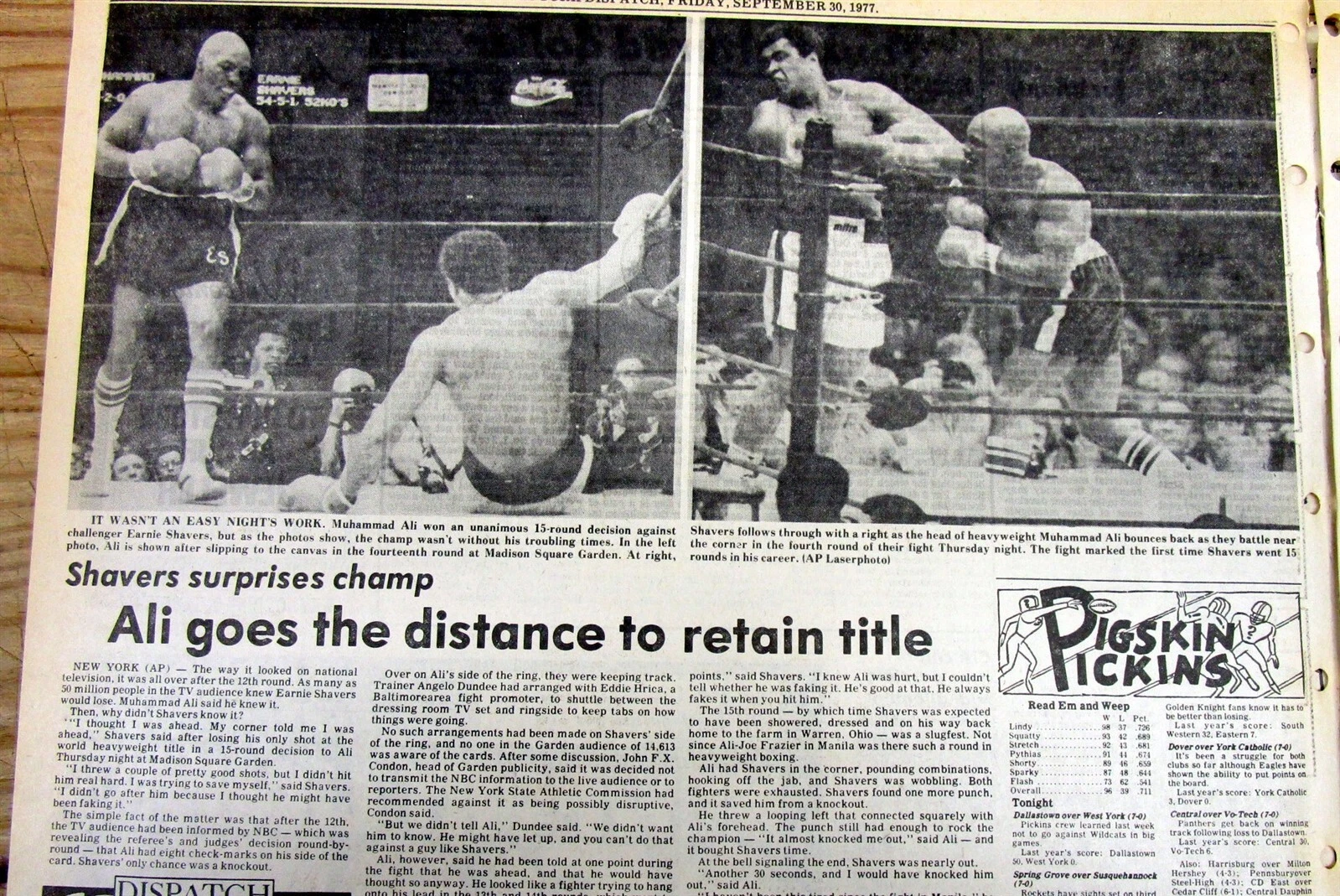 3 1977年 新聞 Muhammad Ali defeats earnie shavers nヘビーウェイトボクシングファイト - 画像3/10