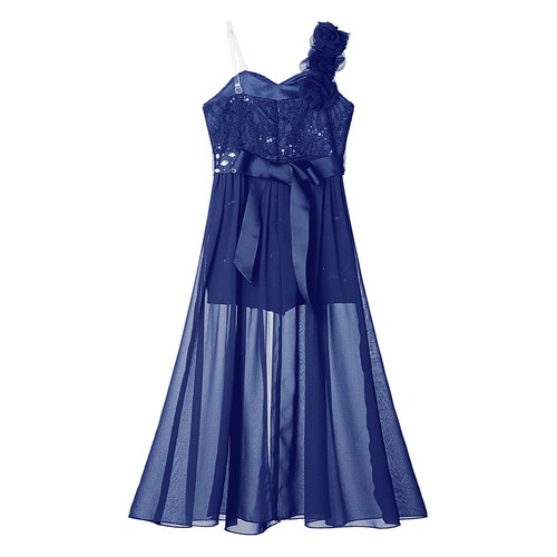 Kids Girls Sequin Pageant Prom Ball Gowns High Low Chiffon Wedding Party Dress - Picture 13 of 78