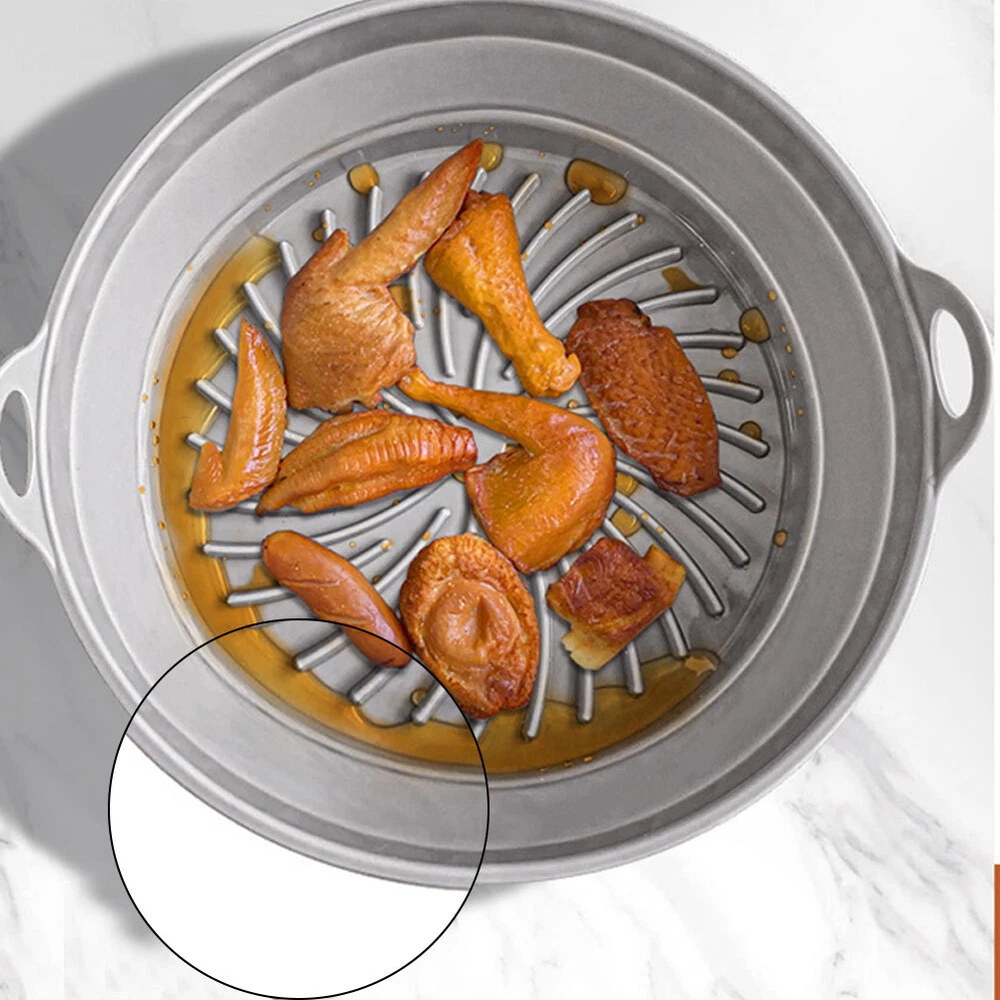 Air Fryer Silicone Pot Basket Liner Pot Non-Stick Safe Oven Baking Tray Foldable Air Fryer Silicone Pot Basket Liner Pot Non-Stick Safe Oven Baking Tray Foldable