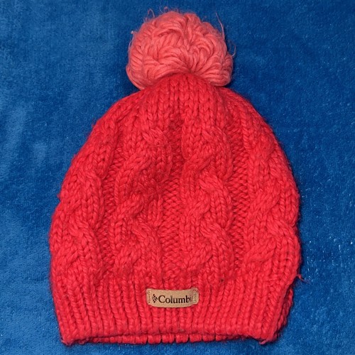 Columbia Youth Girls Knit Beanie Hat Fleece Lined Pom Poms FAST SHIPPING - Picture 3 of 4