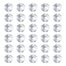 K9 Crystal Octagon Beads 2 Holes Pendants, 30 Pack 10mm, Clear
