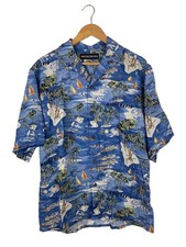 WACKO MARIA Short Sleeve Rayon Shirt Blue Allover L