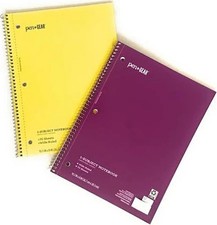 Pen Gear Wide Ruled Lot of 6 - 3 Yellow and 3 Purple 70 Sheets Each Notebook