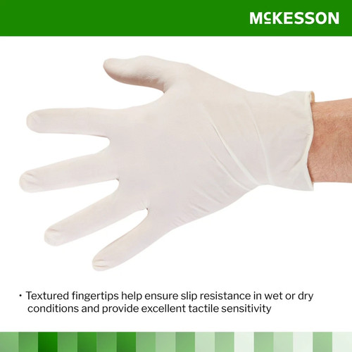 McKesson Confiderm Latex Exam Glove Standard Cuff Length LARGE 100 per Box - Picture 7 of 9
