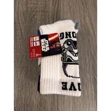 NWT Star Wars Boys Socks 2 Pack Storm Trooper Darth Vader Size M 7.5-3.5