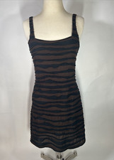 Free People Textured Stripe Sheath Spaghetti Strap Stretchy Bodycon Dress Medium