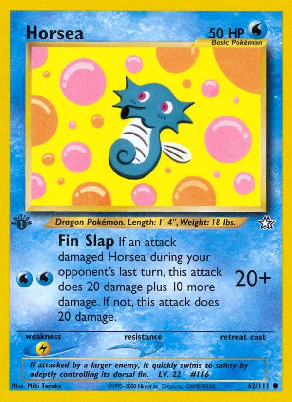 Pokemon Horsea (62/111) Neo Genesis 1ED LP - 1st Edition