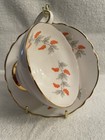 253e Vintage Crown Staffordshire TeaCup & Saucer CRS2 Orange Berries Grape Vines — photo 1