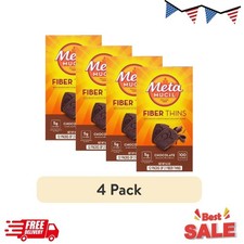  4 pack Metamucil Fiber Supplement Chewable Thins, Fiber Powder Food, Chocolate