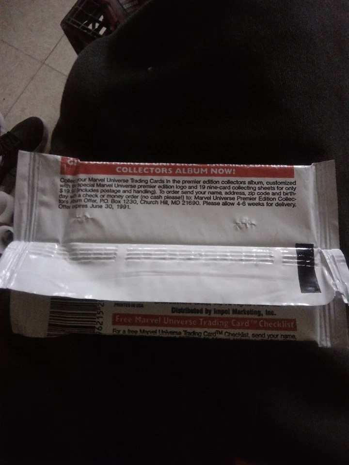 Impel Marvel Universe Series 1 1990 paquete de tarjetas coleccionables sin abrir, sellado Foto 3 de 3