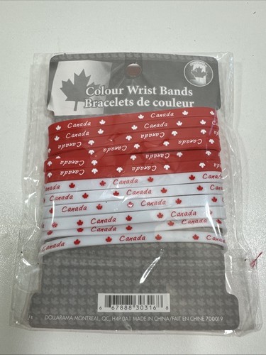 Kanada 12er Pack Gummi Armbänder Silikon Armbänder rot und weiß