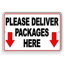 Please Deliver Packages Here Arrows Down Sign / Decal I283 / Magnetic Sign