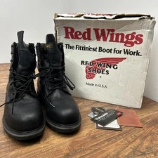 VTG 90s Red Wing Goretex Black 6" Steel Toe Leather Work Boot 4426 Men's 10.5 D
