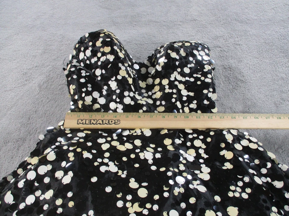 Vestido Beyond by Jordan para mujer 8 negro lentejuelas sin tirantes novia cóctel graduación Foto 4 de 4