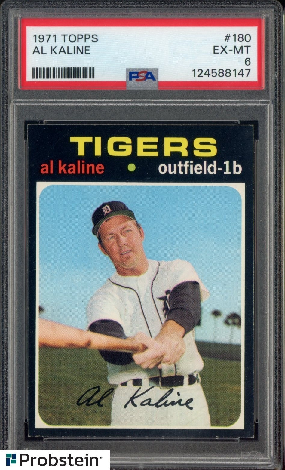 1971 Topps #180 Al Kaline Detroit Tigers HOF PSA 6 EX-MT