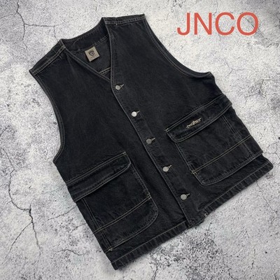 JNCO XL Denim Vest Vintage JNCO Black Jeans Skate Y2K Swag Made in USA
