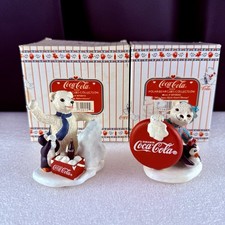 2 Vintage 1996 Coca Cola Polar Bear Cubs Collection Figures