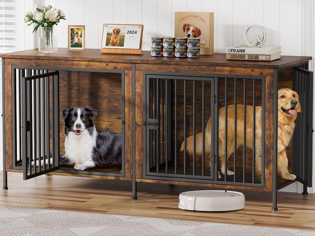 78 Inch Dog Crate Furniture for Dogs, Extra Large Double Dog