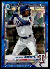 2021 Bowman Chrome Prospects Sapphire Maximo Acosta Texas Rangers #BCP-7