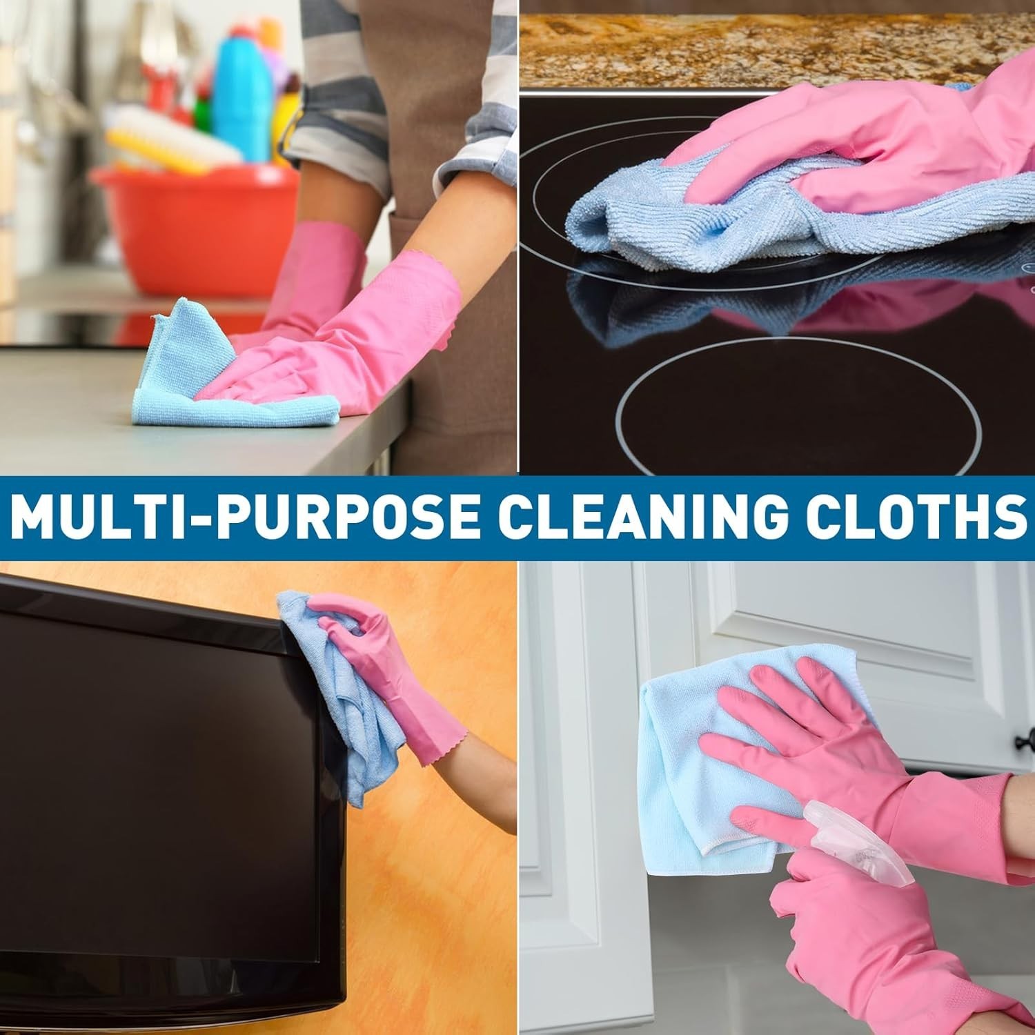 Microfiber Cleaning Cloth Set of 50 Towel Rag Car Polishing Detailing No-Scratch