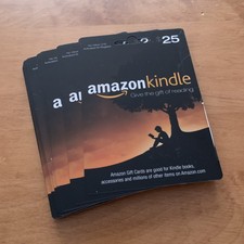 10 x $25 AMAZON KINDLE PLASTIC collectible gift cards no value / balance USED 50