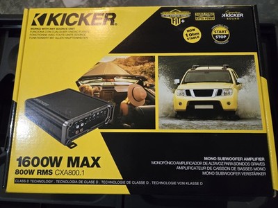 Kicker 1600W Car Audio Class D Amp Mono Peak Power Sub Amplifier 46CXA8001T 800W